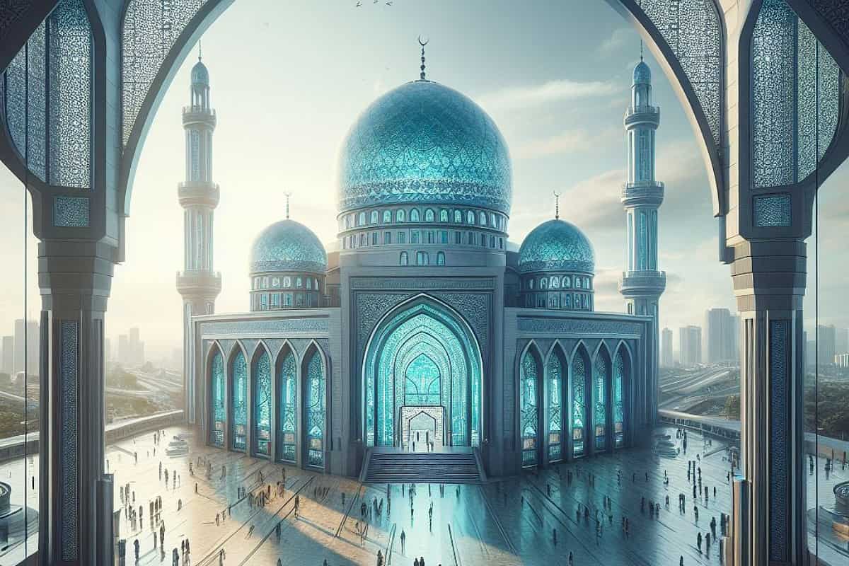 ساختمان شیشه‌ای آبی مسجد